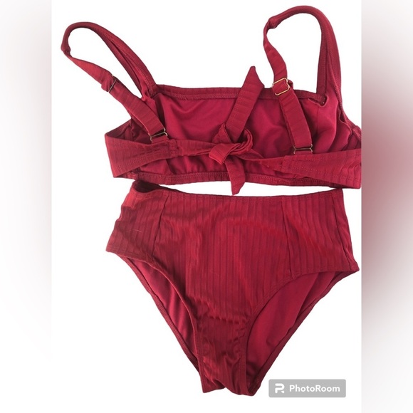 Xhiliration 2 piece high waisted 1960s bathing suit style - Picture 2 of 13